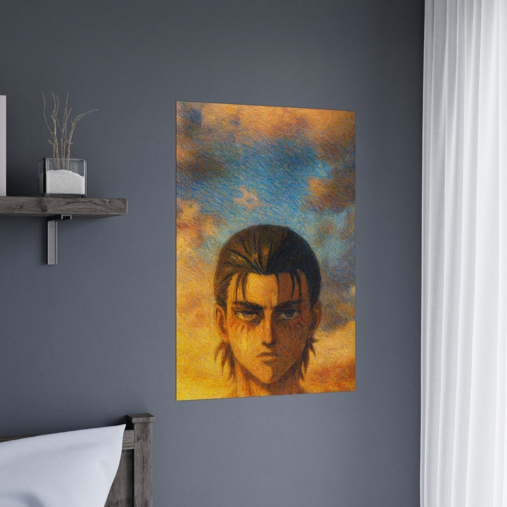Eren Jaeger Poster – Attack on Titan Anime Wall Art | Dark Hero Canvas Print