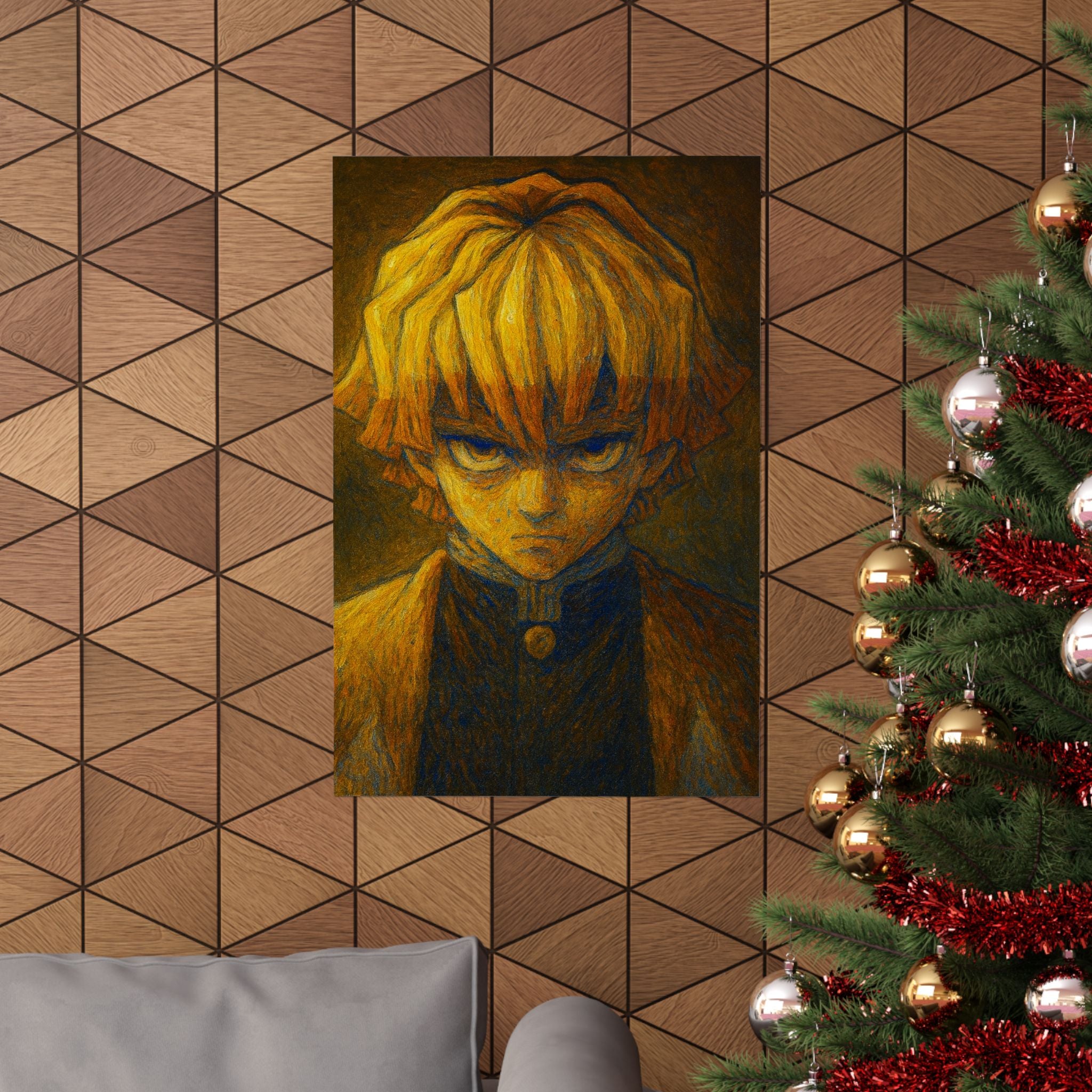 Thunder Warrior Art Print – Lightning Anime Wall Art | Power and Courage Poster