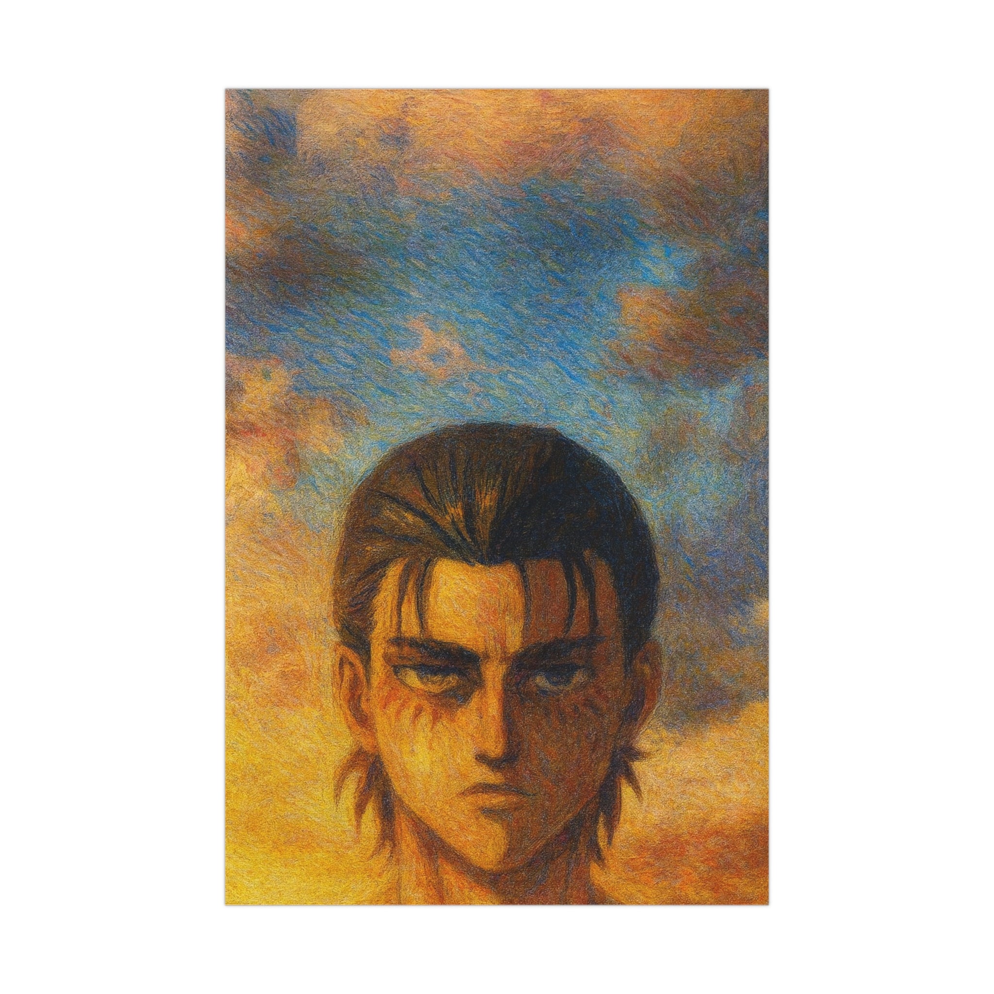 Eren Jaeger Poster – Attack on Titan Anime Wall Art | Dark Hero Canvas Print