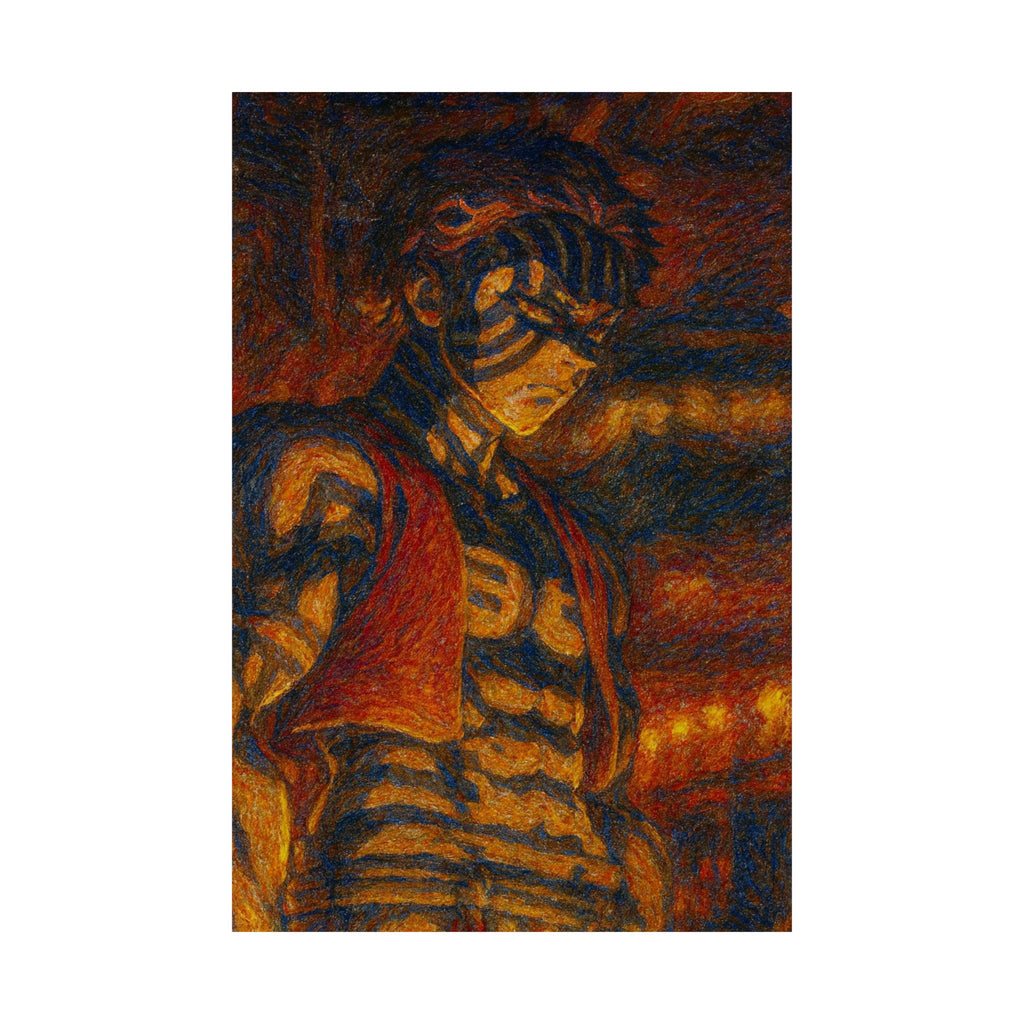 Martial Arts Warrior Poster | Anime Villain Inspired Wall Art | Japanese Style Manga Print