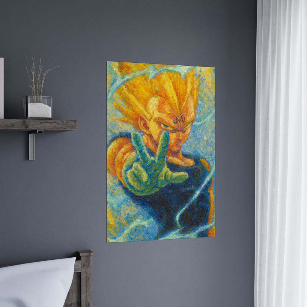 Majin Vegeta Inspired Poster – Saiyan Anime Wall Art Print for Bedroom or Gaming Room