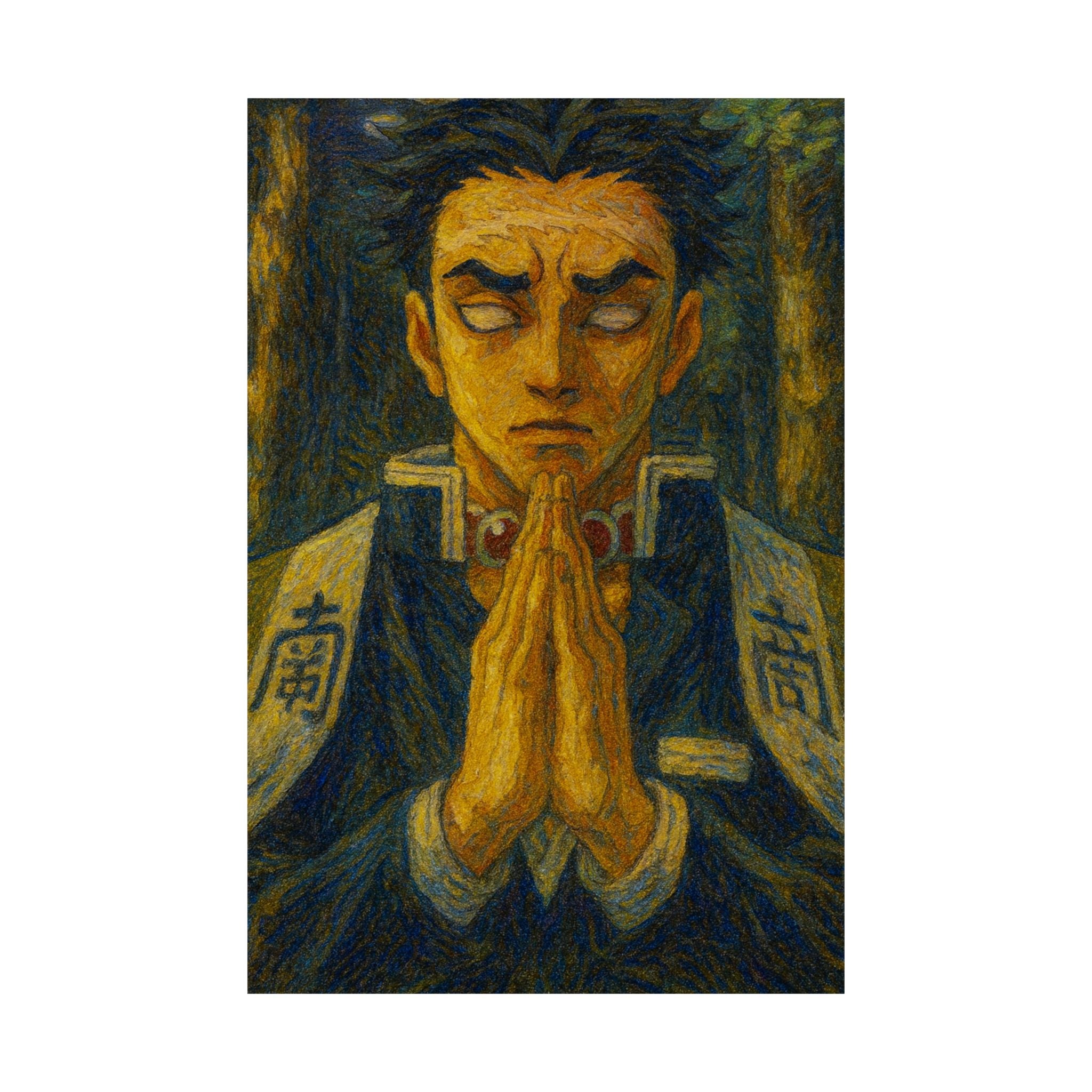 Zen Warrior Art Print – Calm Strength Anime Wall Art | Spiritual Samurai Poste