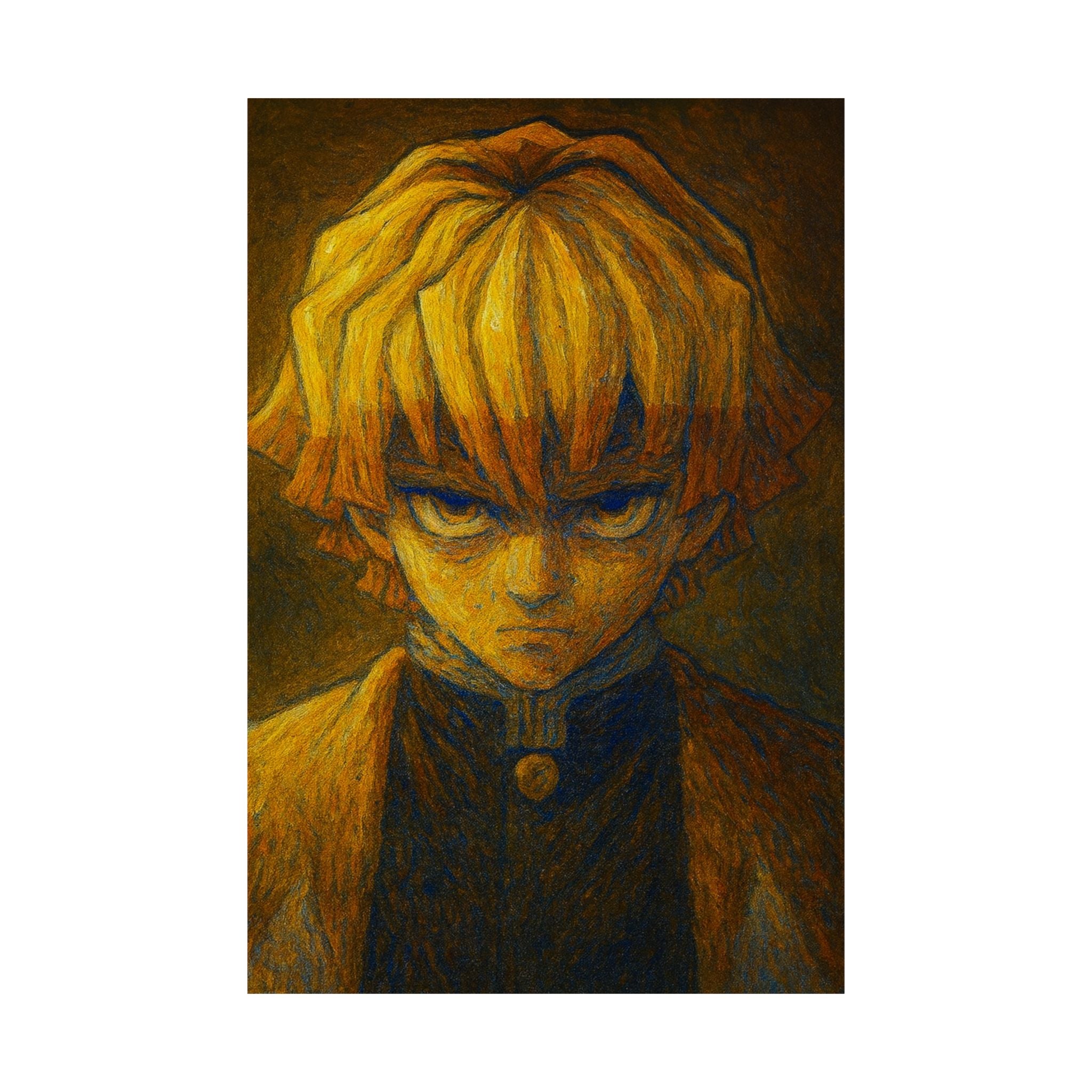 Thunder Warrior Art Print – Lightning Anime Wall Art | Power and Courage Poster