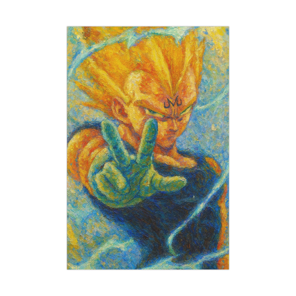 Majin Vegeta Inspired Poster – Saiyan Anime Wall Art Print for Bedroom or Gaming Room