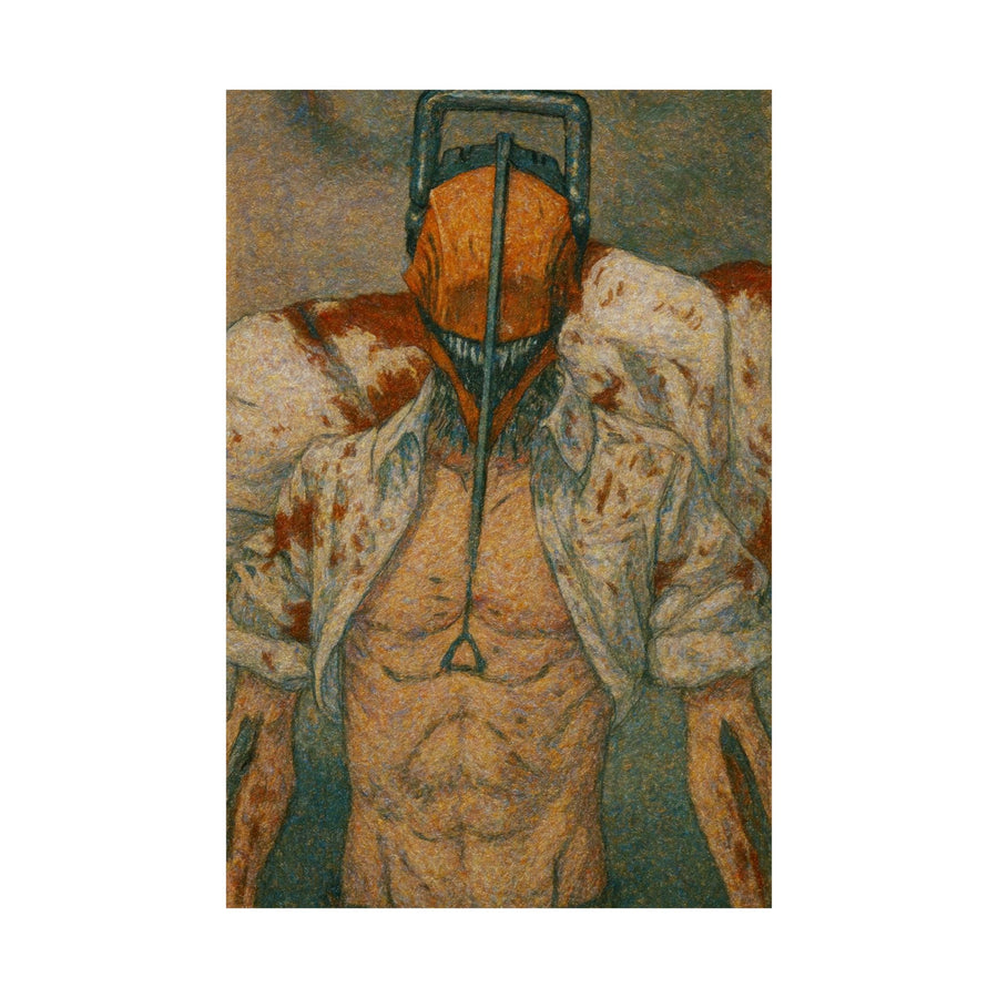 Chainsaw Warrior Art Print – Dark Anime Wall Art | Dynamic Transformation Poster