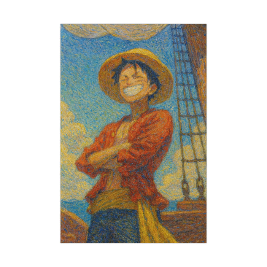 Straw Hat Dreamer Poster – Ocean Adventure Anime Wall Art | Pirate Spirit Canvas Print