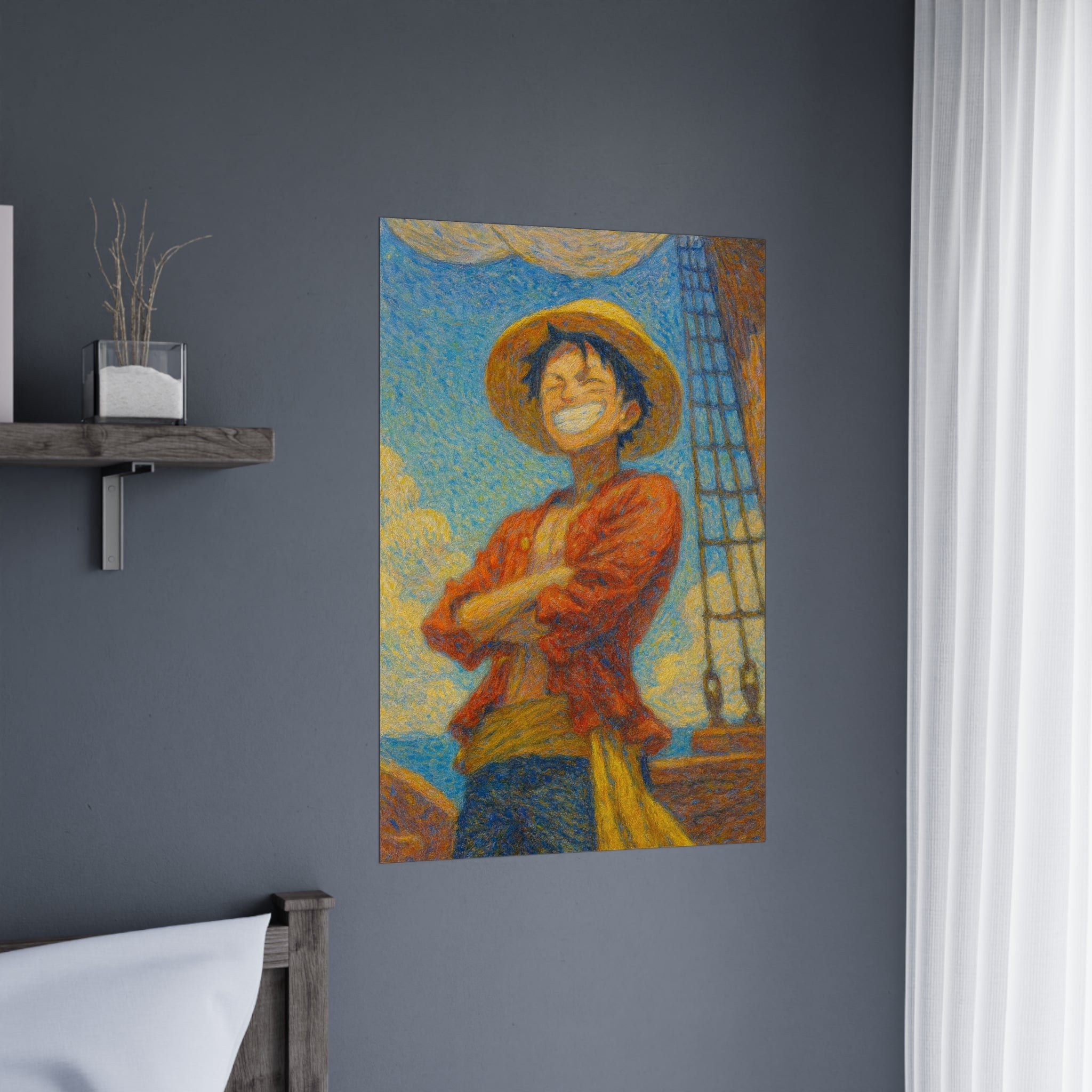 Straw Hat Dreamer Poster – Ocean Adventure Anime Wall Art | Pirate Spirit Canvas Print