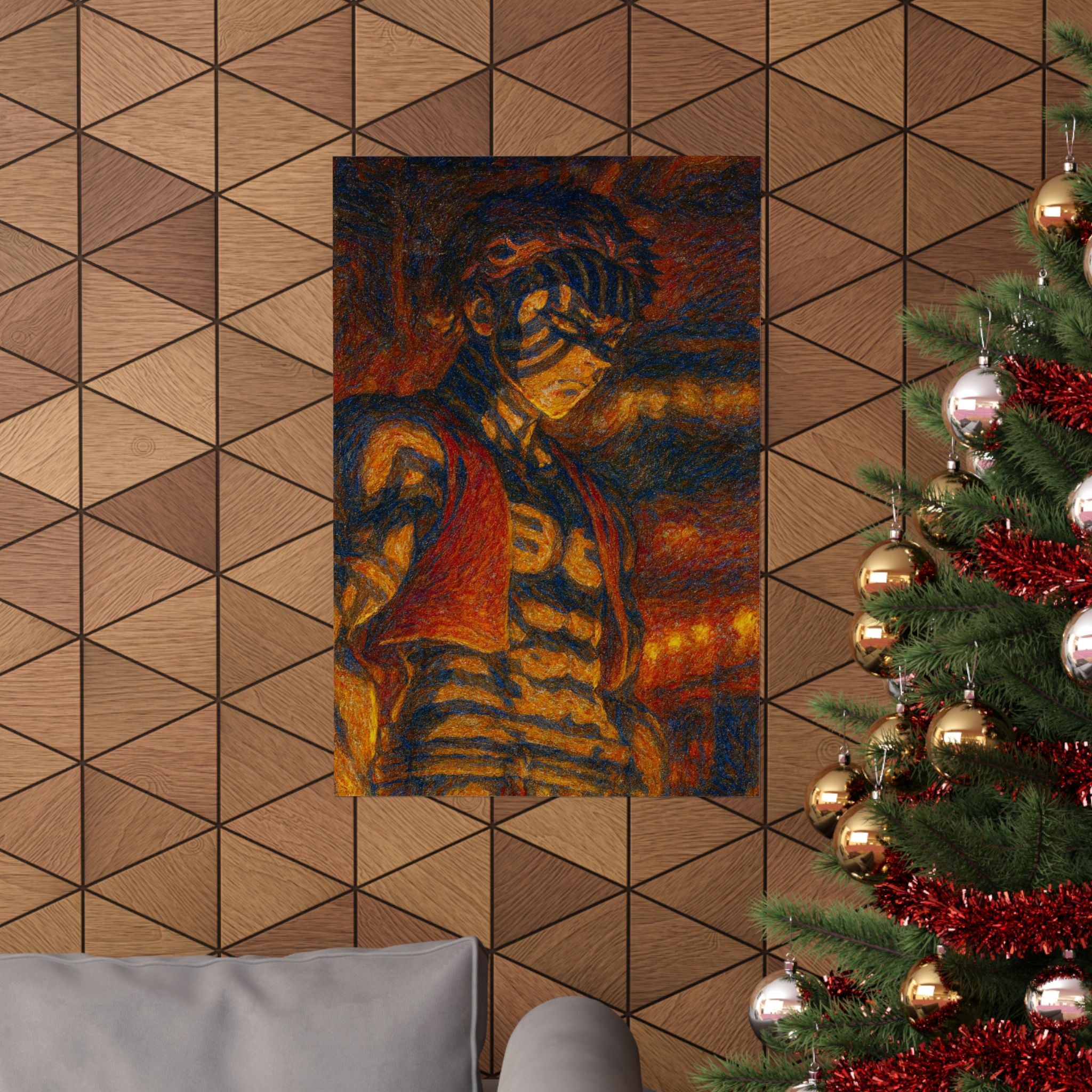 Martial Arts Warrior Poster | Anime Villain Inspired Wall Art | Japanese Style Manga Print