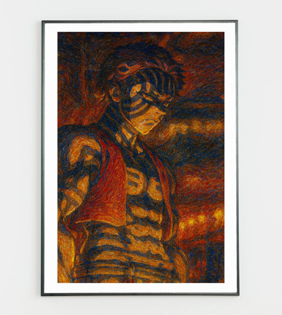 Martial Arts Warrior Poster | Anime Villain Inspired Wall Art | Japanese Style Manga Print