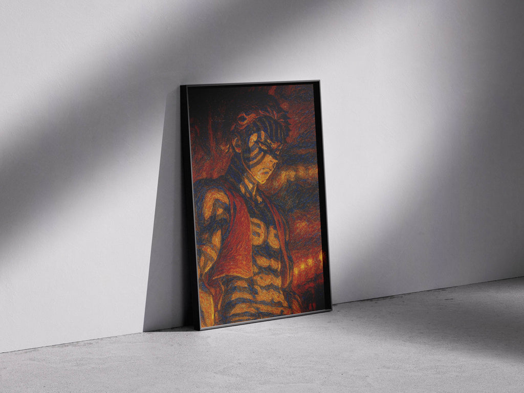 Martial Arts Warrior Poster | Anime Villain Inspired Wall Art | Japanese Style Manga Print