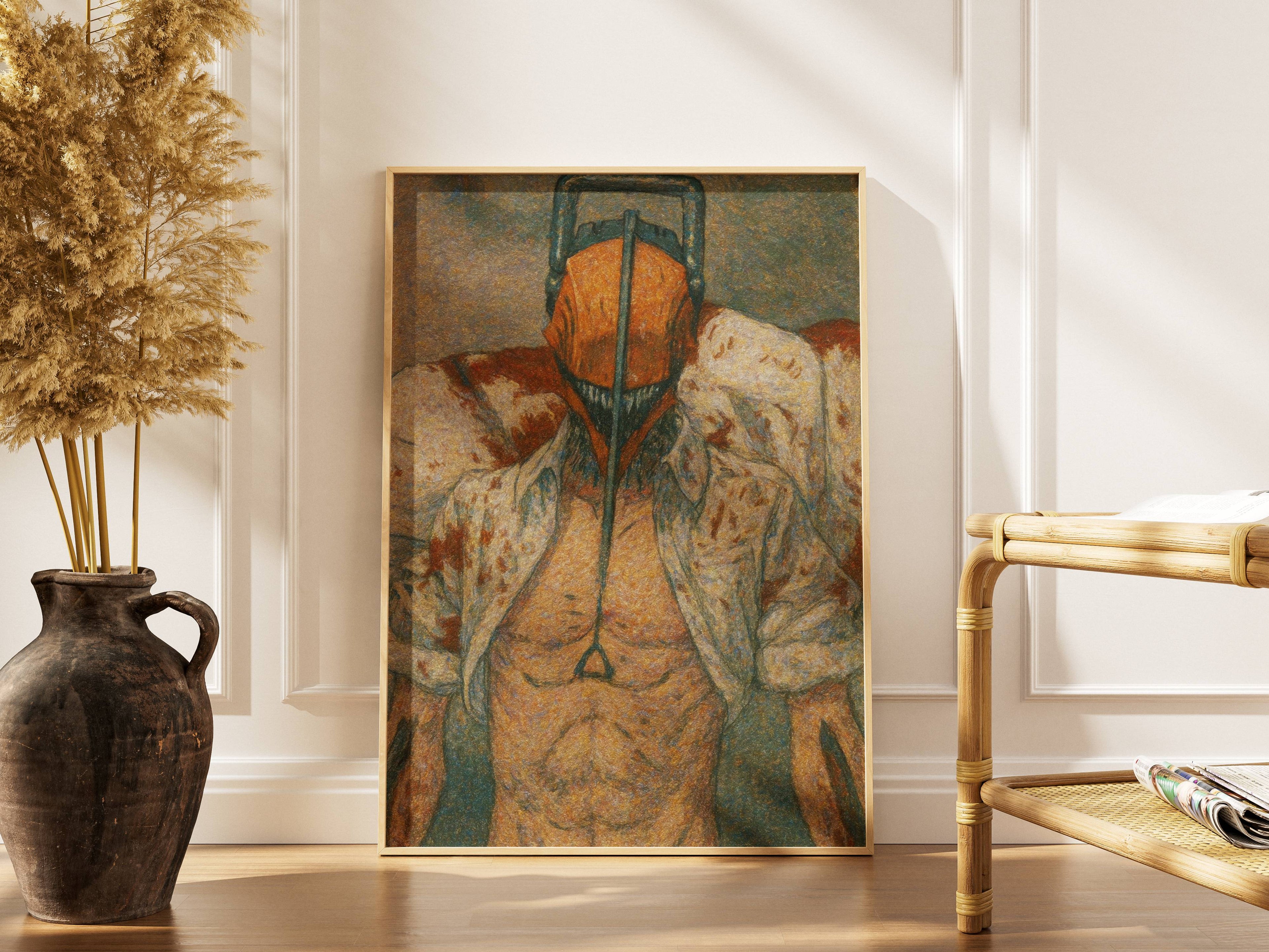 Chainsaw Warrior Art Print – Dark Anime Wall Art | Dynamic Transformation Poster