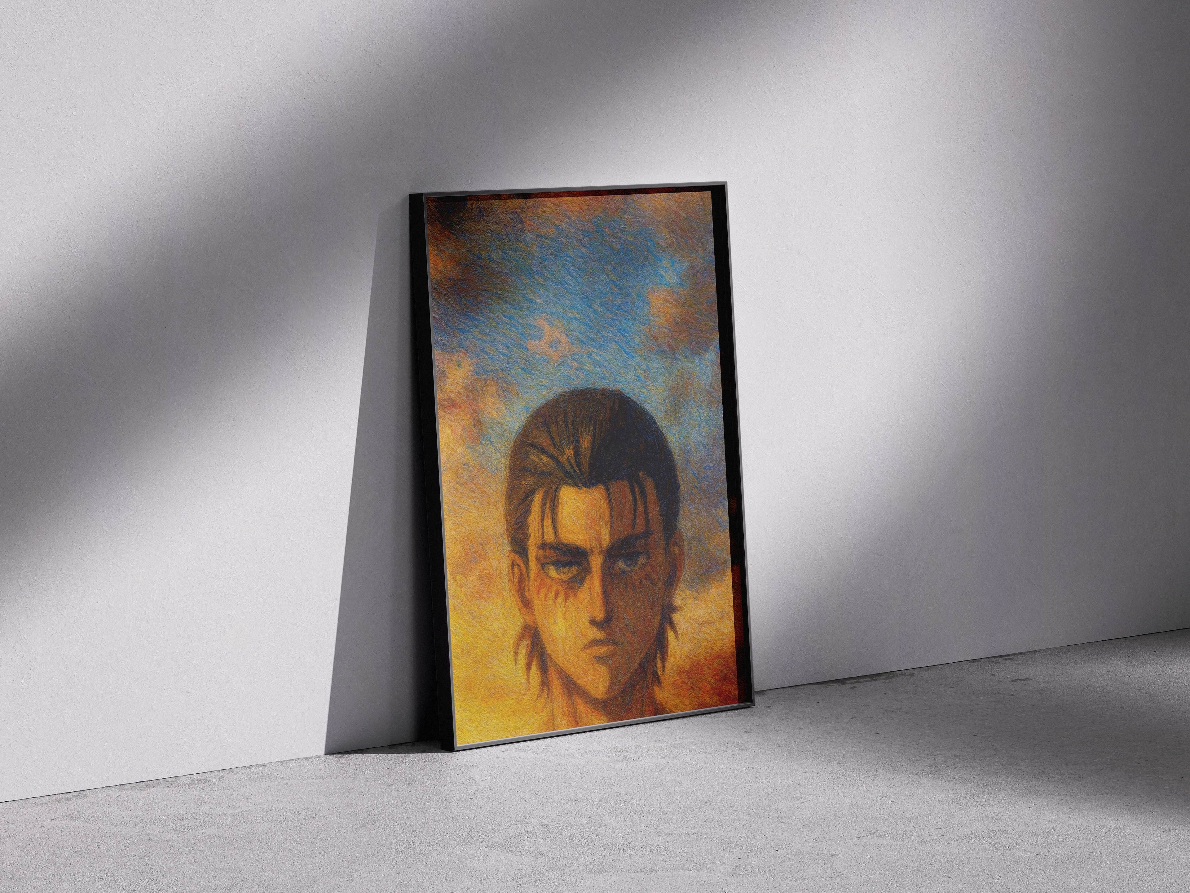 Eren Jaeger Poster – Attack on Titan Anime Wall Art | Dark Hero Canvas Print