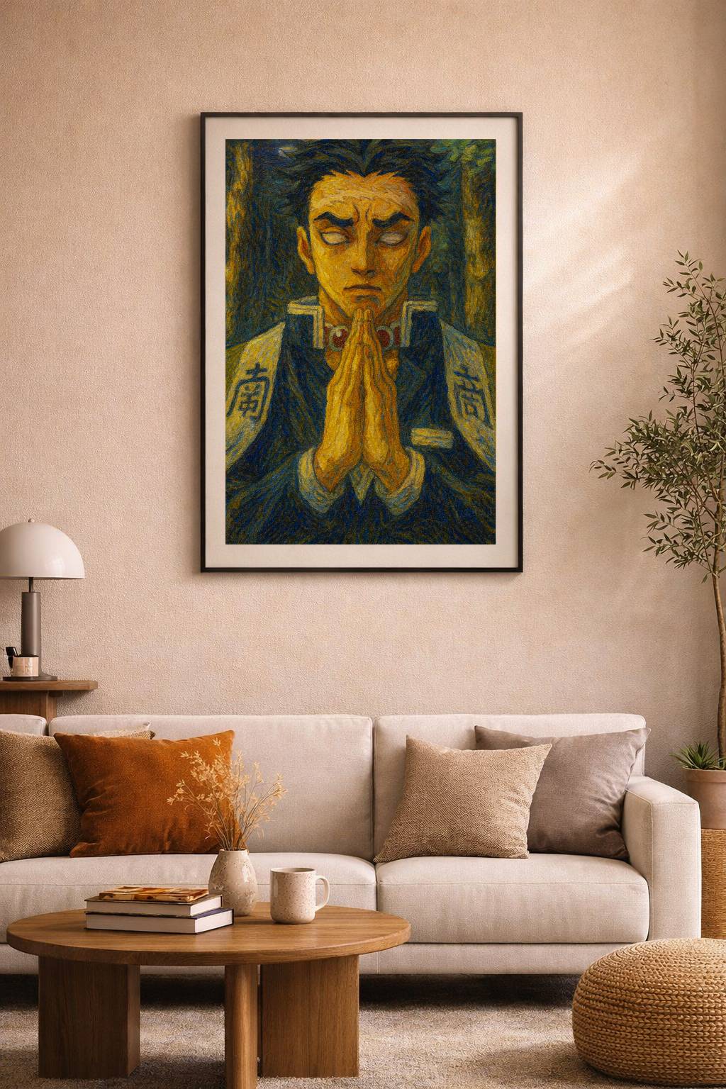 Zen Warrior Art Print – Calm Strength Anime Wall Art | Spiritual Samurai Poste