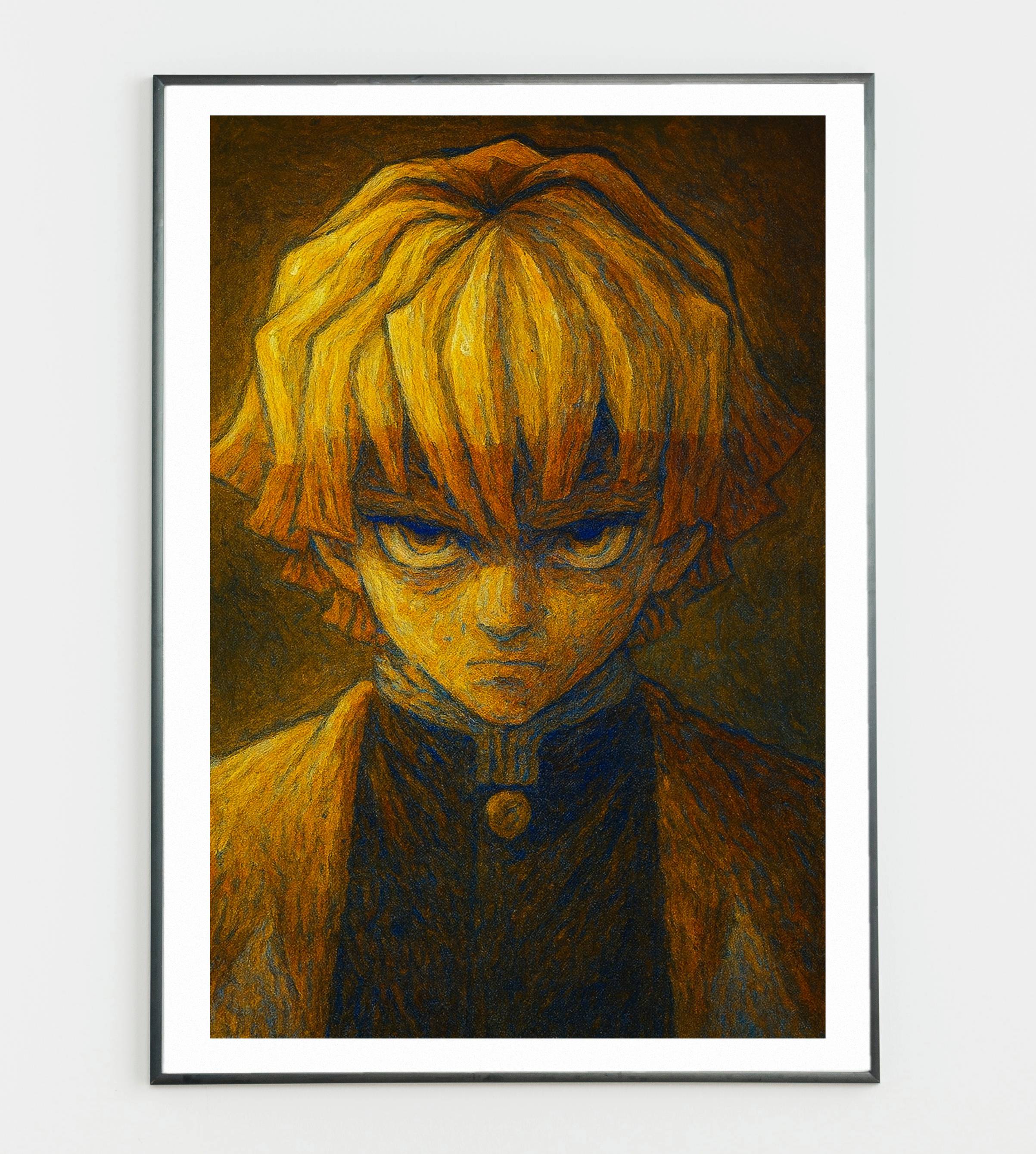 Thunder Warrior Art Print – Lightning Anime Wall Art | Power and Courage Poster