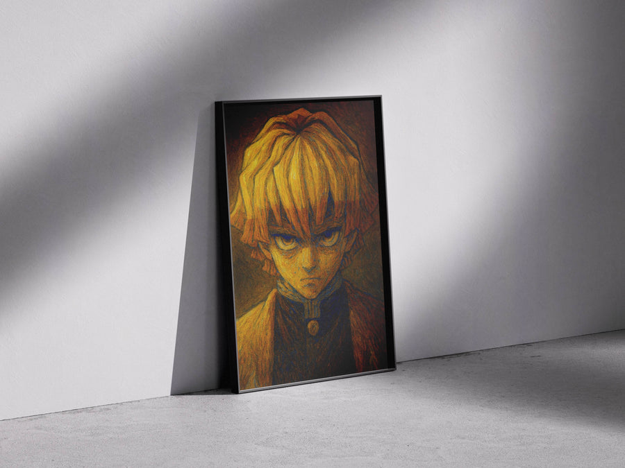 Thunder Warrior Art Print – Lightning Anime Wall Art | Power and Courage Poster