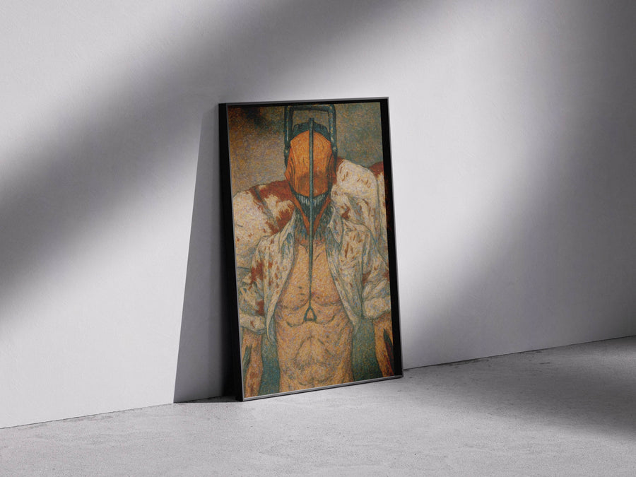 Chainsaw Warrior Art Print – Dark Anime Wall Art | Dynamic Transformation Poster