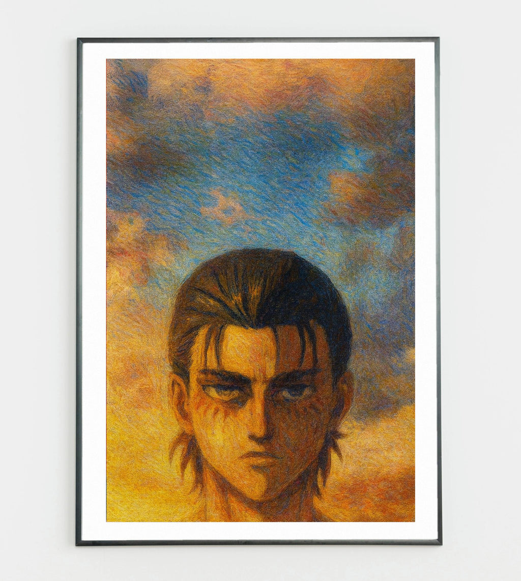 Eren Jaeger Poster – Attack on Titan Anime Wall Art | Dark Hero Canvas Print