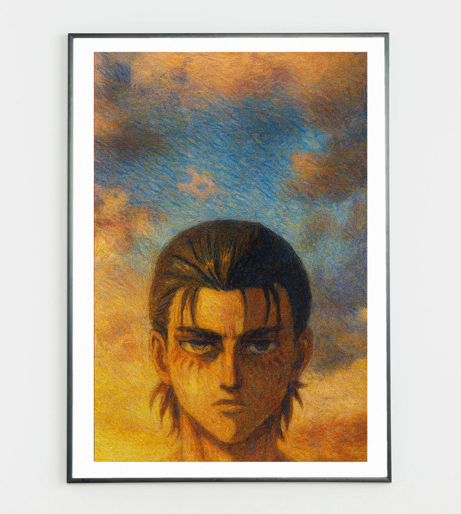 Eren Jaeger Poster – Attack on Titan Anime Wall Art | Dark Hero Canvas Print