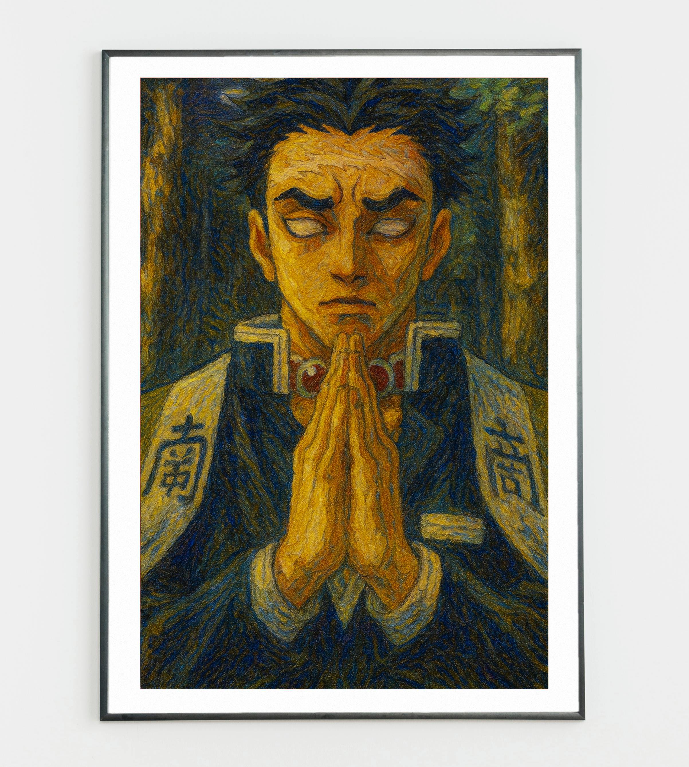 Zen Warrior Art Print – Calm Strength Anime Wall Art | Spiritual Samurai Poste