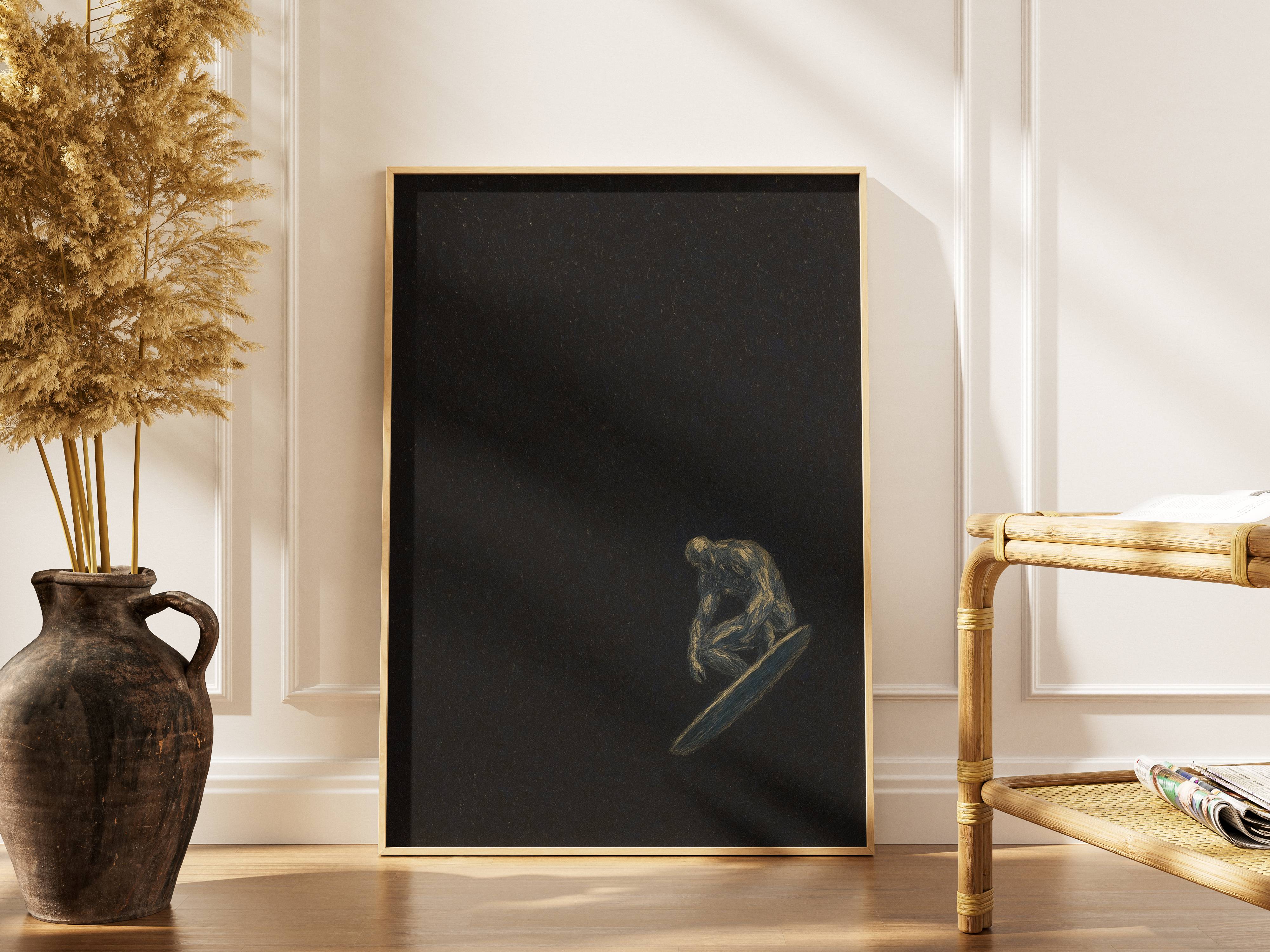 Chrome Voyager Wall Art – Cosmic Rider Poster | Minimal Space
