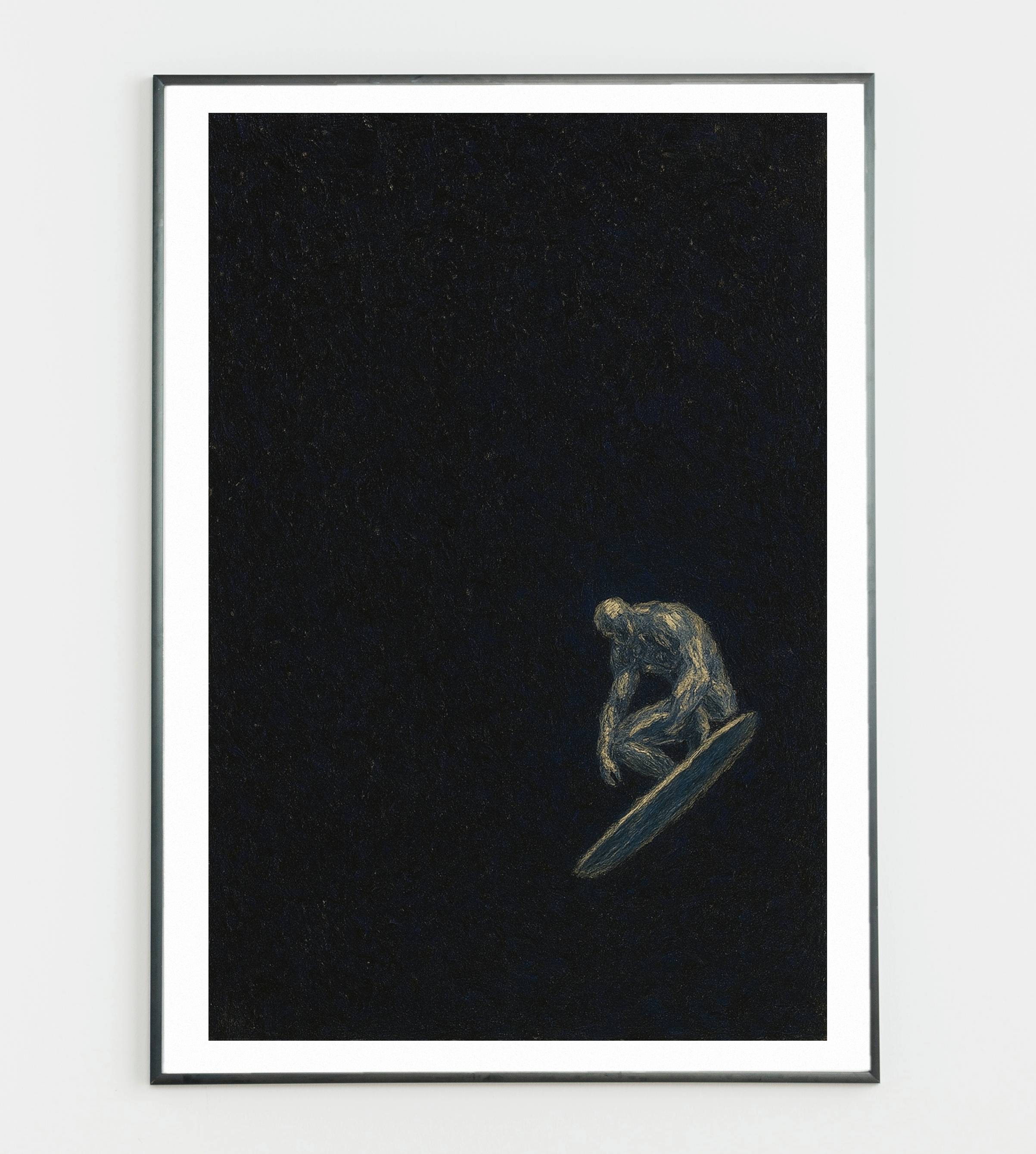Chrome Voyager Wall Art – Cosmic Rider Poster | Minimal Space