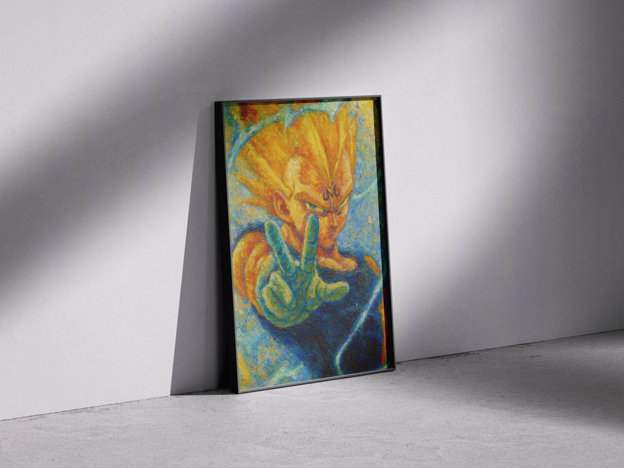 Majin Vegeta Inspired Poster – Saiyan Anime Wall Art Print for Bedroom or Gaming Room