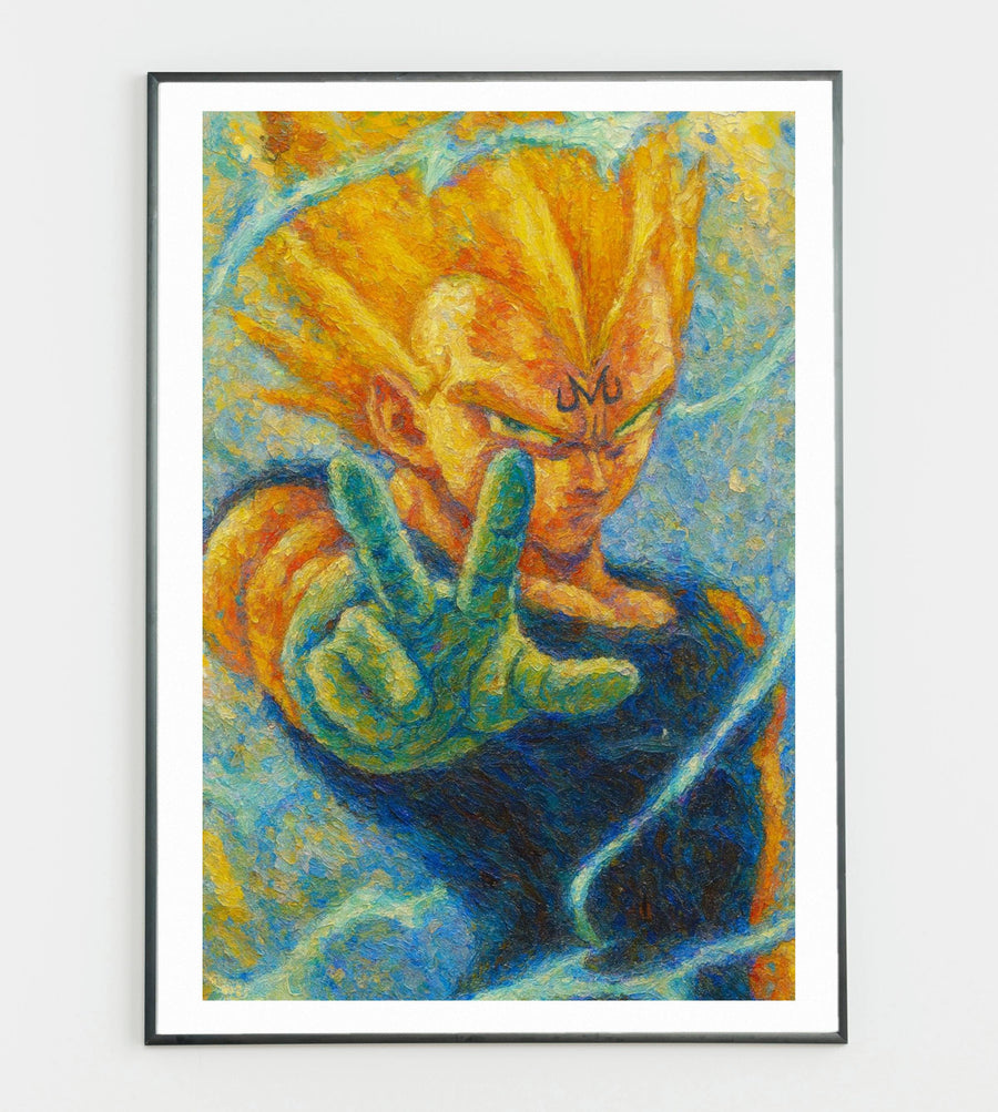 Majin Vegeta Inspired Poster – Saiyan Anime Wall Art Print for Bedroom or Gaming Room